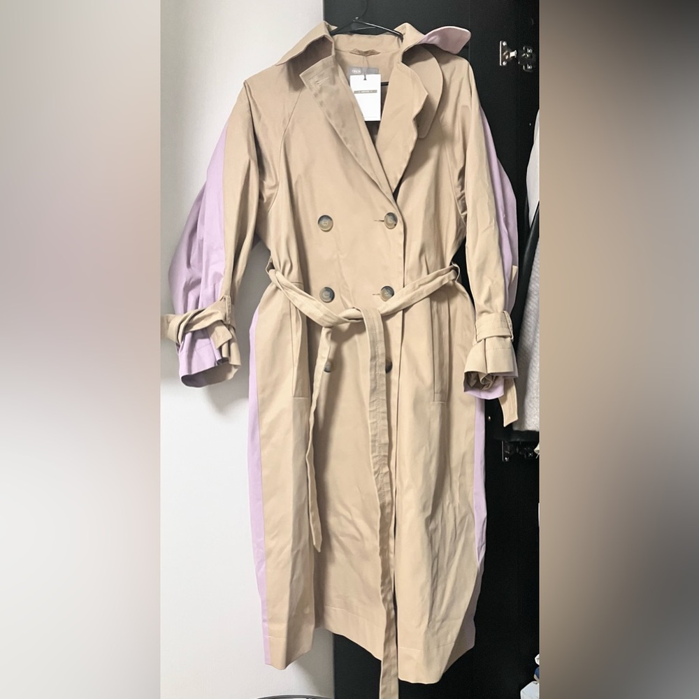ASOS Petite Tan and Lavender Trench Coat